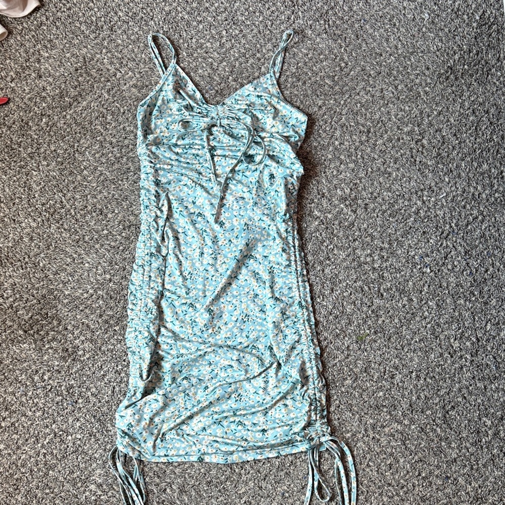 SHEIN Light Blue Floral Mini Dress